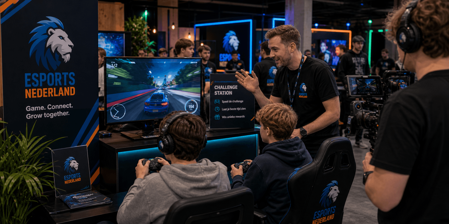 Sponsoractivatie van Esports Nederland tijdens een gamingevent